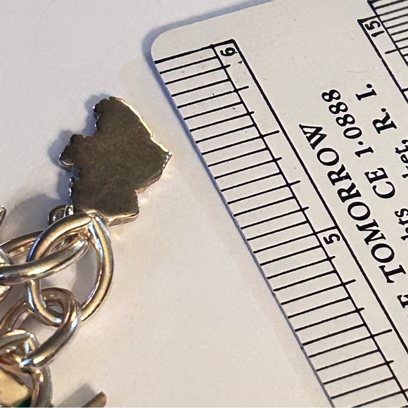 Sterling Silver Travel Charm Bracelet with Flag and Symbols - Picture 12 of 16